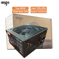 Aigo AK 600W PC PSU Power Supply unit Black Gaming Quiet 120mm rgb Fan 24pin 12V ATX Desktop computer Power Supply for BTC