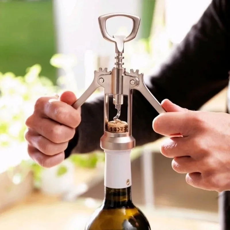 Wine Opener Stainless Steel Red Wine Opener Wing Type Metal Sommeliers Corkscrew Bottle Openers Corkscrews Wine Cork Remover