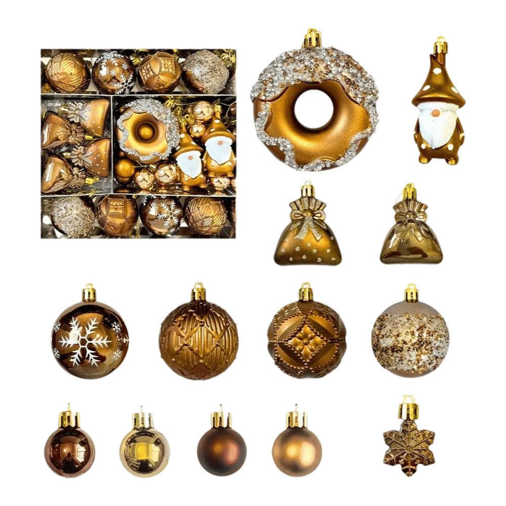 22Pcs/Set Durable 6CM Christmas Ball Shiny Creative Xmas Ornament Ball Xmas Baubles Home