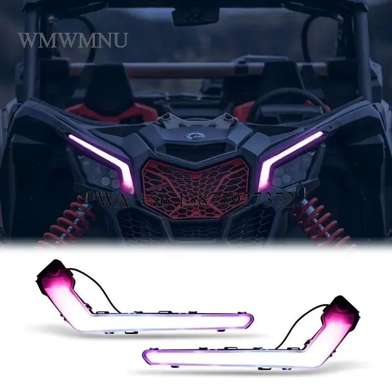 Wmwmnu RGB Multi Color Changing Left Right LED Signature Light Turn Flash for Can-am Maverick Sport Trail X3 with Amber 12V