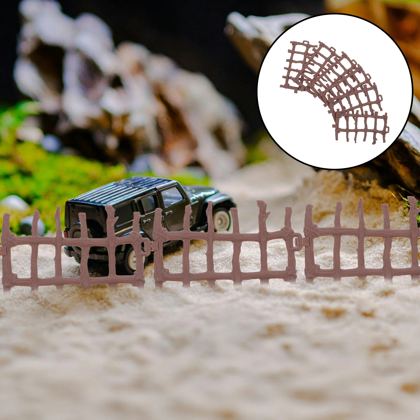 

50Pcs Fence Lightweight Sturdy Plastic Miniature Fence for Garden Landscape Craft Scene Arrangement