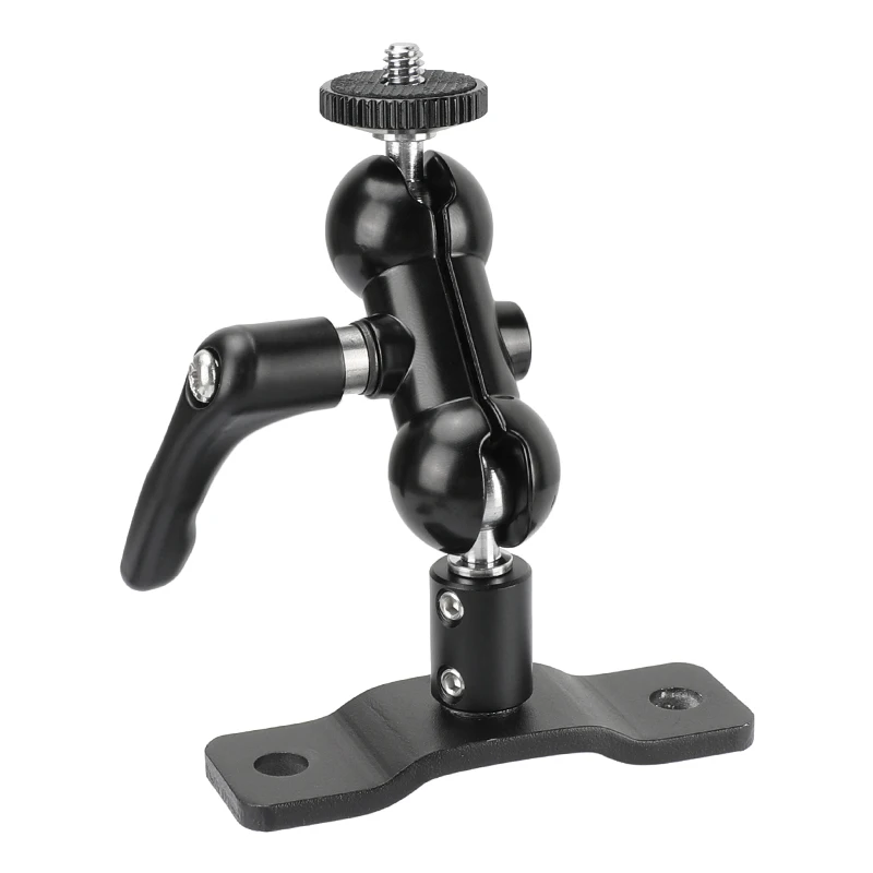 HDRIG uniwersalna głowica kulowa 1/4 "męskie złącze ulepszone pokrętło blokady z płyta montażowa ściennym do ekran aparatu/latarki