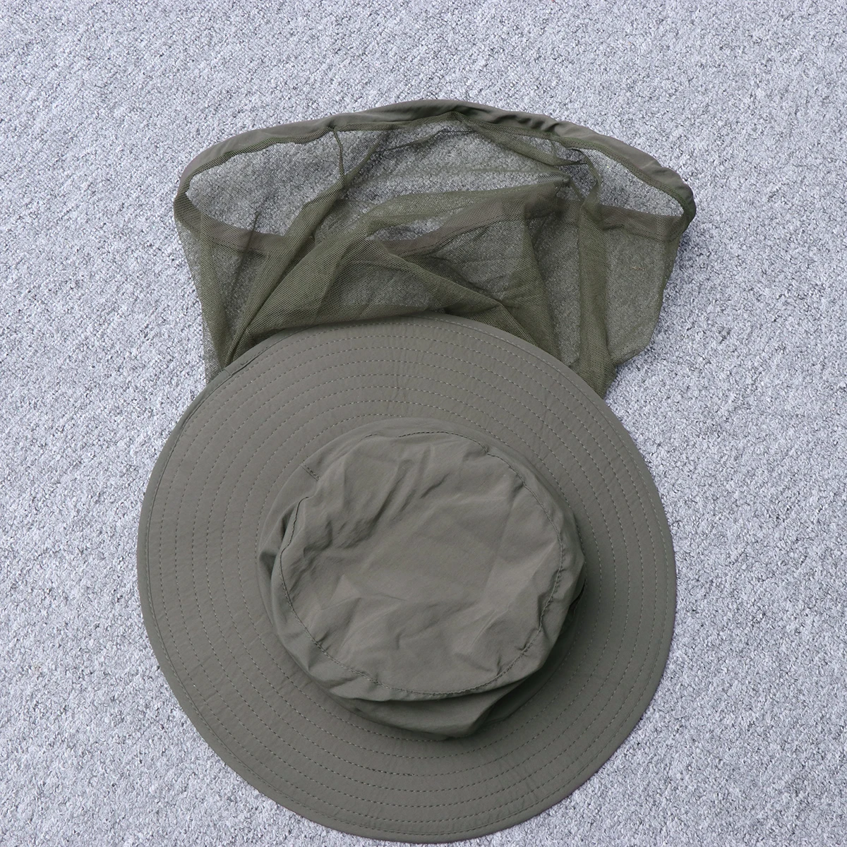 

Bee Mask Outdoor Fishing Hat Head Hidden Net Mesh Head Protection from (Army Green)