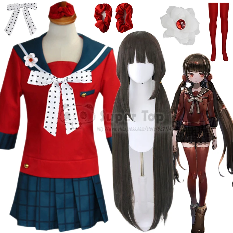 Anime Danganronpa V3: Killing Harmony Harukawa Maki  Cosplay Costume Red JK Uniform Skirt Set Women Halloween Costume Outfit