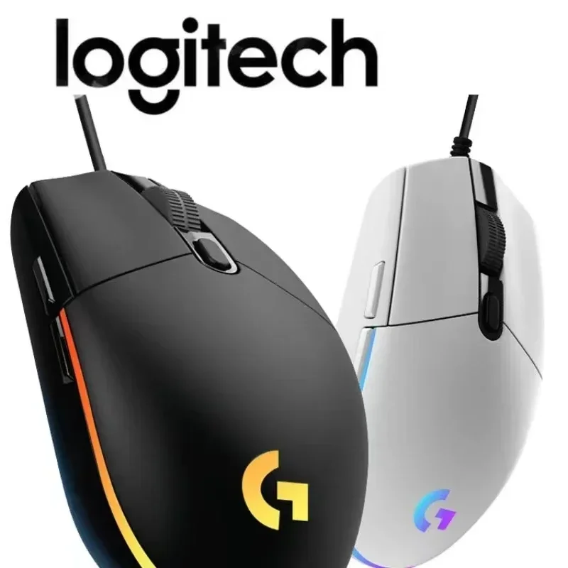 Logitech G102/G203 Lightsync Gaming Mouse Optical Tracking 8000DPI 16.8M Color LED Customizing 6 Buttons Wired Mouse