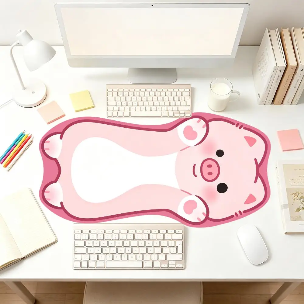 Playful Black White Spotted Cat Shaped Mouse Pad Special Design Compatible with Laptop Office Desktop Keyboard Accessories
