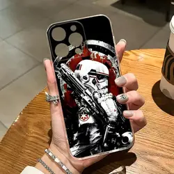 S-Stars W-Wars Darth Vader Phone Case For Iphone 15 Pro Max 14 Plus 11 12 Mini 13 Pro 7 8 X XR XS SE Transparent Back Cover