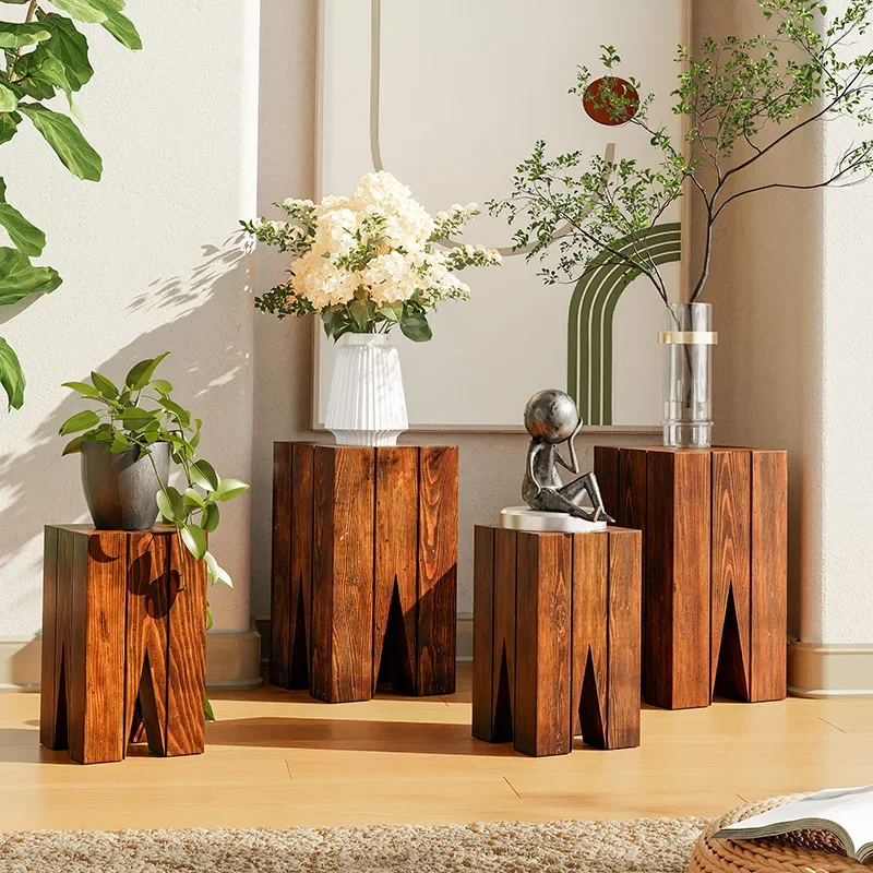 

Nordic root carving wabi sandy wind log coffee table tea table base bracket household