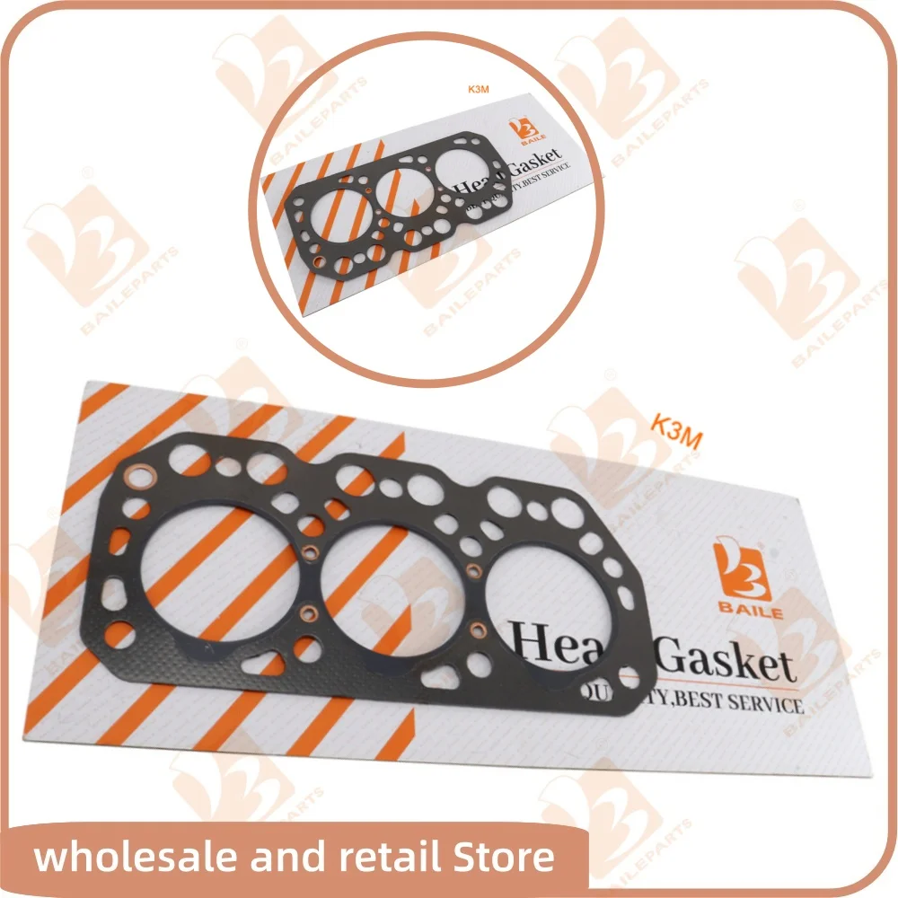 K3M For Mitsubishi Cylinder Head Gasket MT300 MT301D Tractors MM408438 Overhaul Rebuild Kit Engine Spare Part