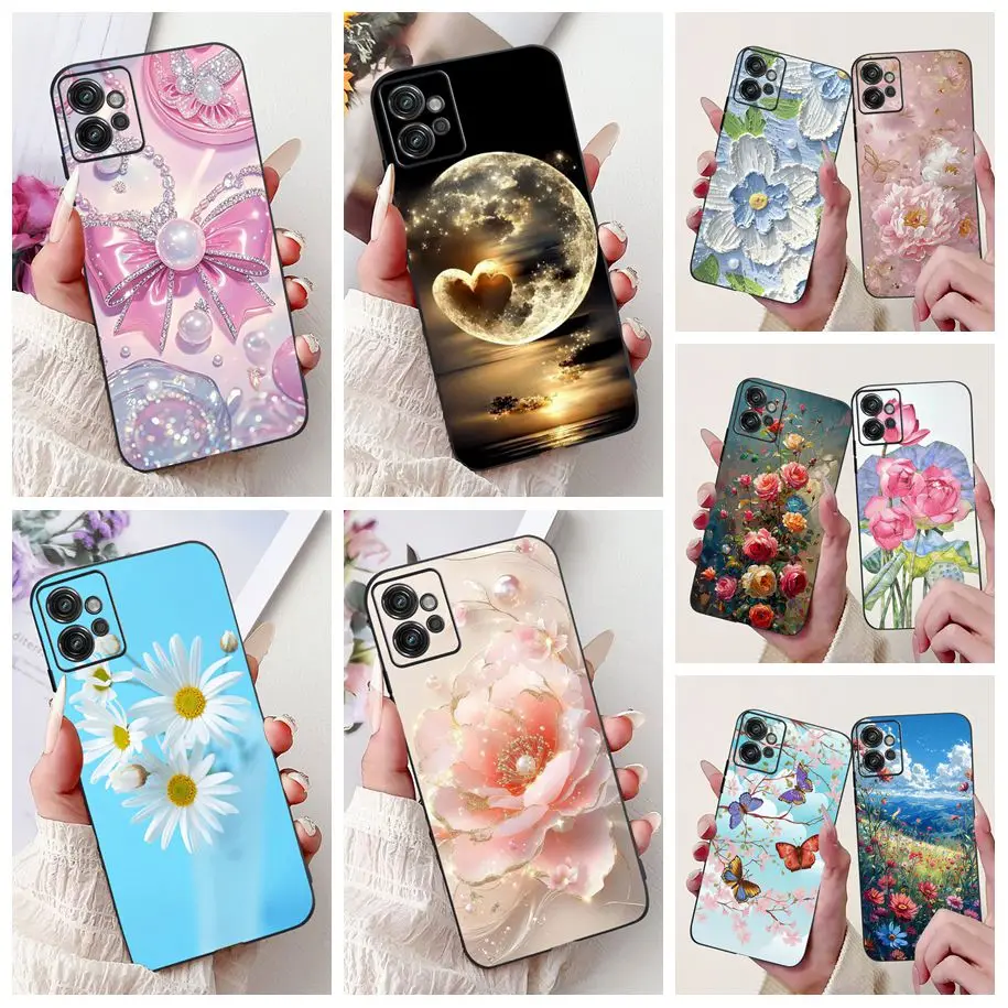 Para funda Motorola Moto G32 ‎ XT2235-2 XT2235-3 Funda de silicona nueva moda flor mariposa Funda suave para Moto G22 G42 Funda de teléfono