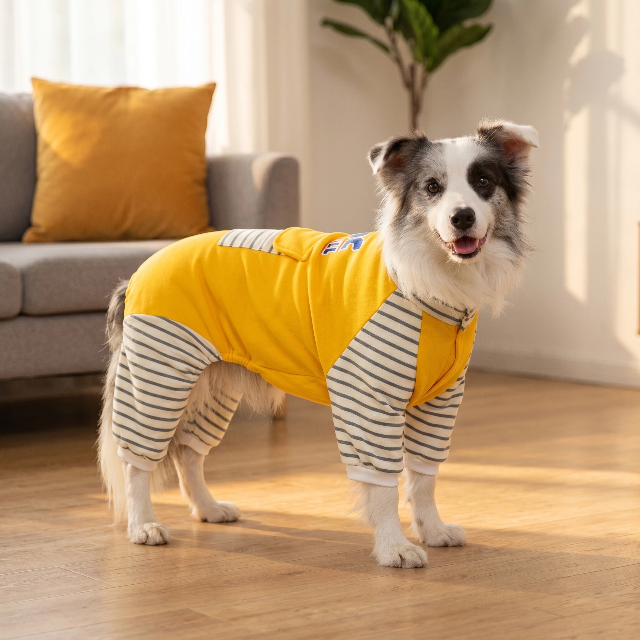 Cross Border Four Legged Fleece Lined Coat Medium Large Dog Cold Proof Outfit