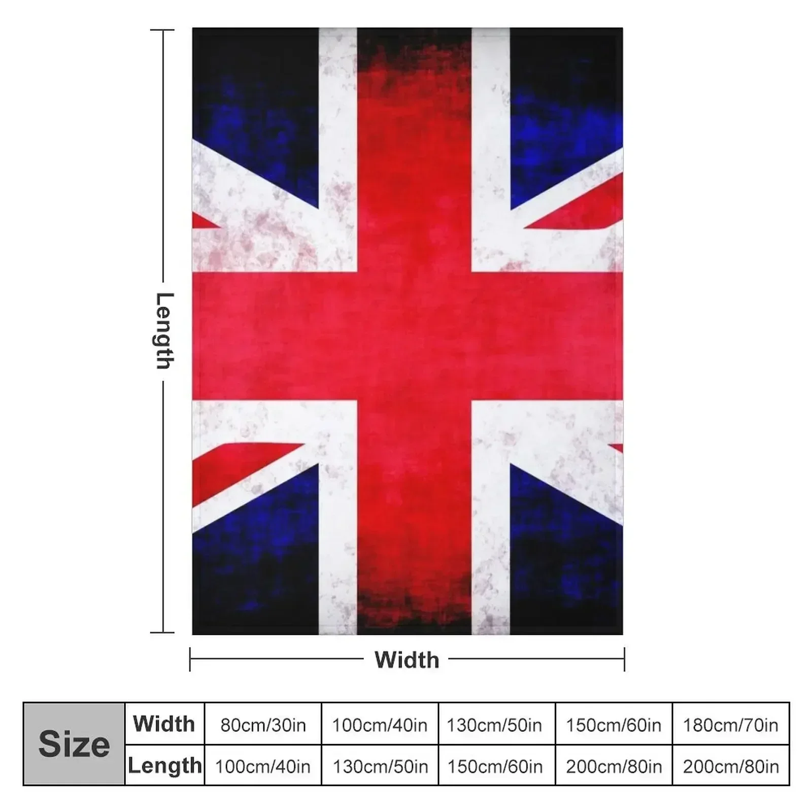 Large Vintage Union Flag Throw Blanket