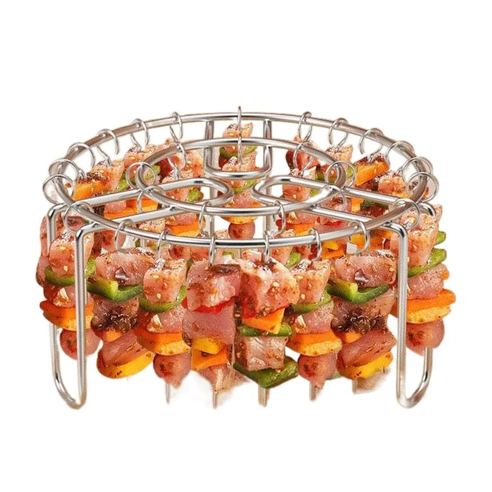 Stainless Steel Vertical Grill Rack String Grill Detachable Skewer Holder 12/24/49 Baking Needle for Air Fryer Accessory