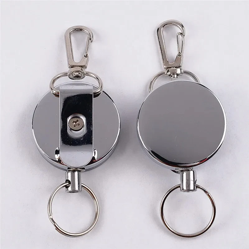 Resilience Steel Wire Rope Elastic Keychain Recoil Sporty Retractable Alarm Key Ring Anti Lost Yoyo Ski Pass ID Card