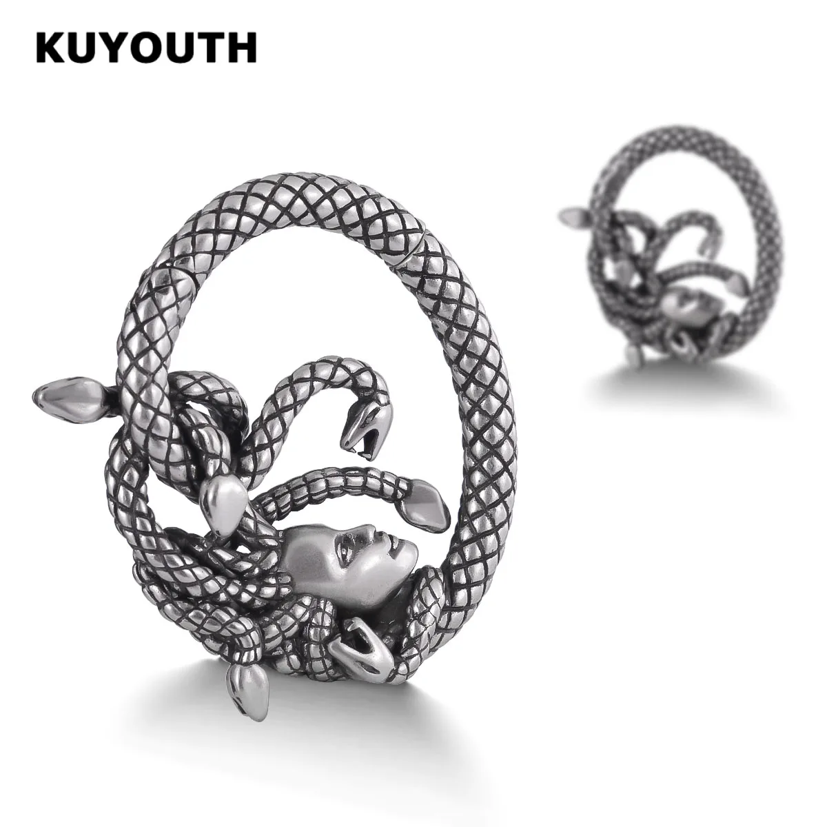 

KUYOUTH 2PCS Copper Medusa Ring Magnetic Ear Weights Gothic Dangle Ear Stretcher Expander for Pierced Ears Body Jewelry