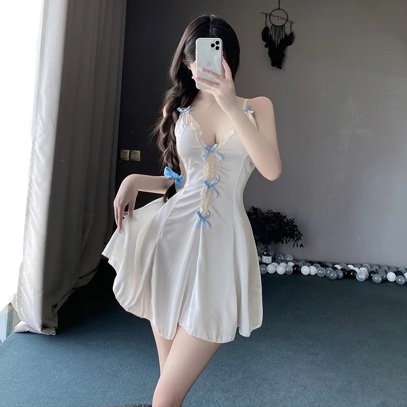 

Сексуальное милое искушение, эротическое нижнее белье, кружевное чистое желание, пижама для девочек, пижама для частной комнаты, сексуальная домашняя юбка для сна