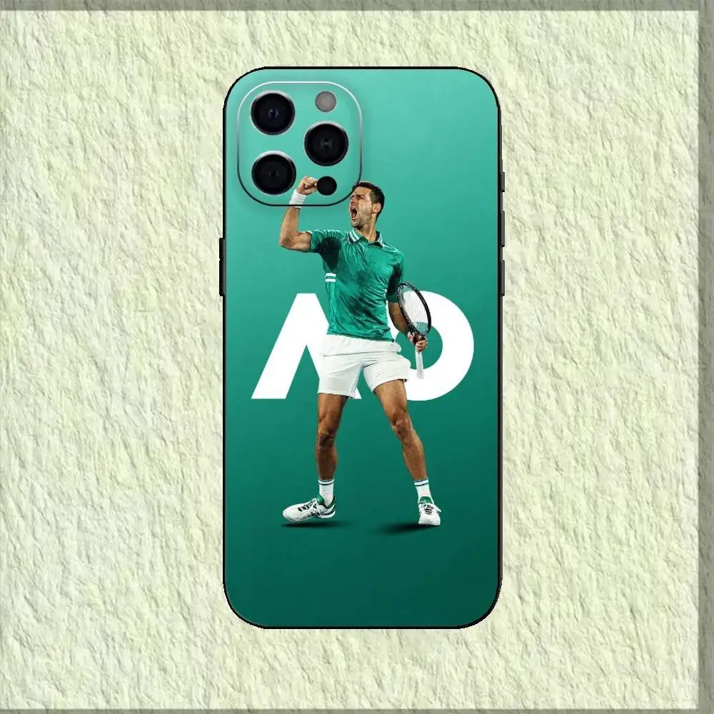 Étui de téléphone Tennis Legend n-novak d-djokovic pour iPhone 17,16,15,14,13,12,11 Plus,Pro Max, housse noire en Silicone souple