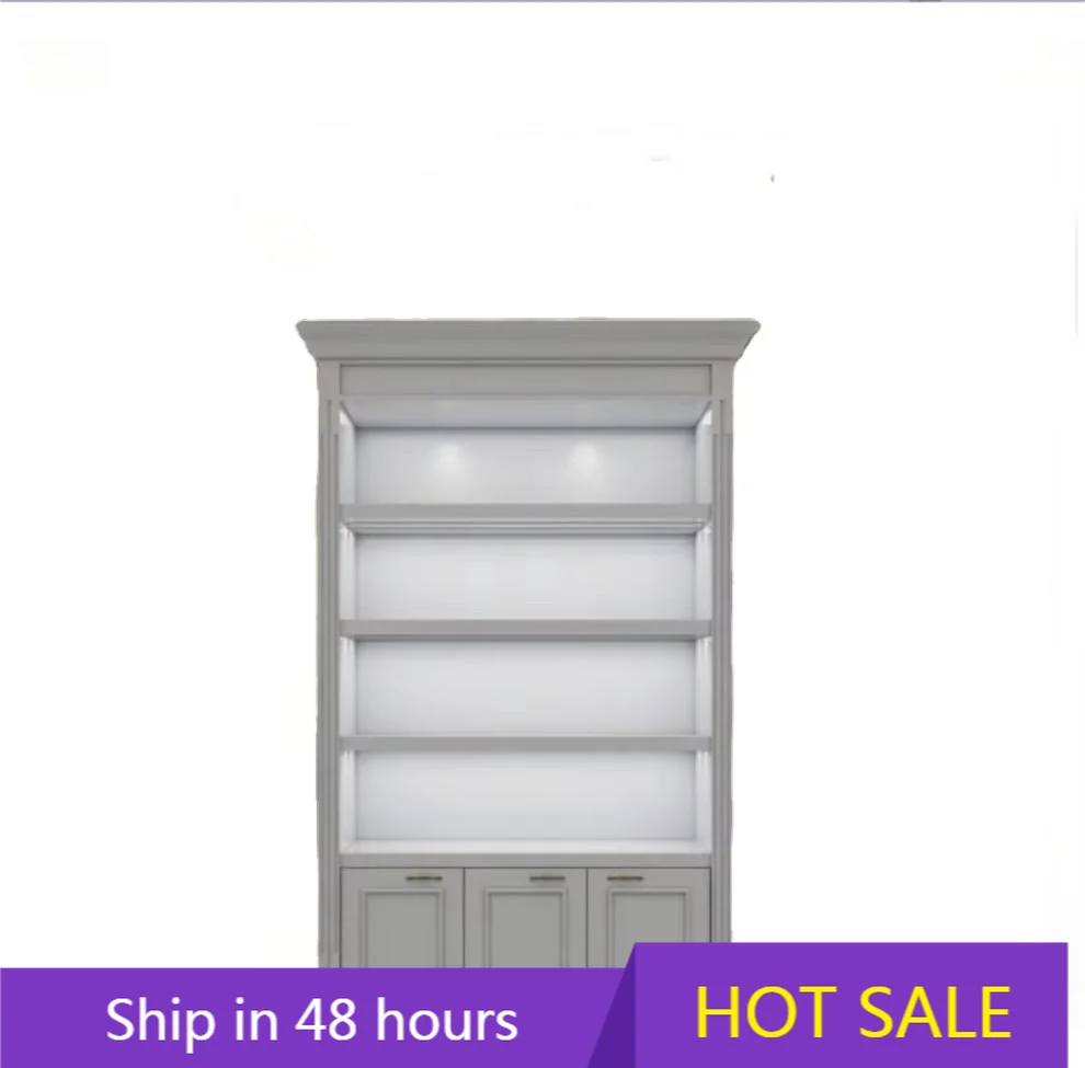 

YTYIN Custom Modern Wood Wall Stand Furniture Nail Polish Cabinets Rack Spa Nail Equipment Display Cabinet Wig Wall Mount Displa