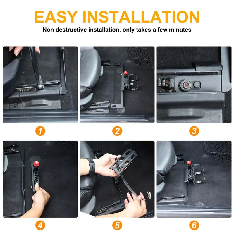 For BMW 6 Series E63 E64 2004-2009 Flashlight Holder Bracket Mount seat fire extinguisher bracket Installed under the passenger view 4