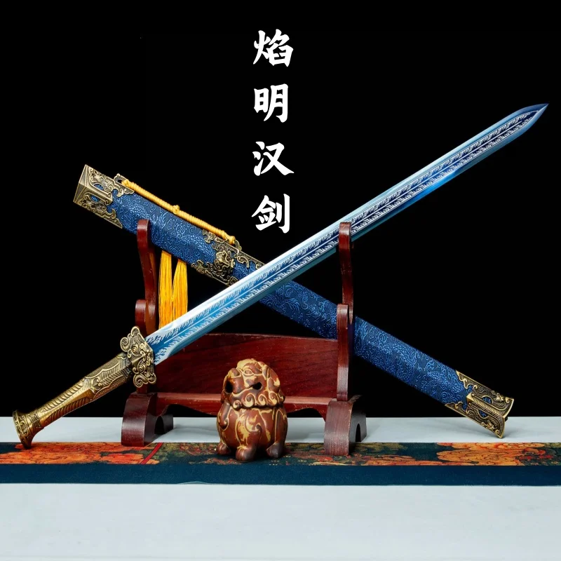 Longquan City Ancient Style Han Sword High Manganese Steel Integrated Sword Martial Arts Practice Film and Television Shooting