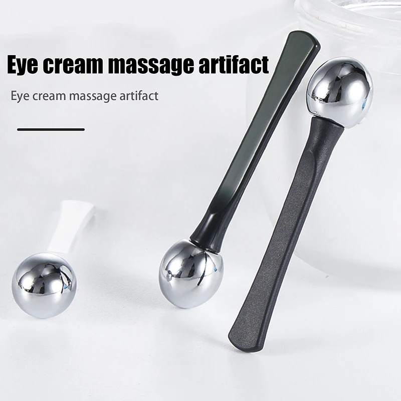 Roller Massage Eye Stick applicatore per crema per gli occhi spatola cosmetica cucchiaio per il viso antirughe strumento per la cura della pelle sottile per il viso in lega d'oro