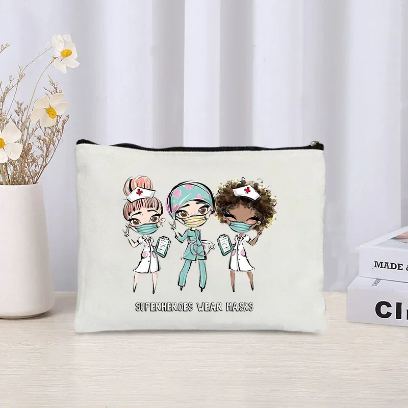 תיק איפור kawaii אהבה חיים אחות קוסמטיקה מארגן עבור נשים רחיצה בד נסיעות ילקוט בושם תיק אחסון