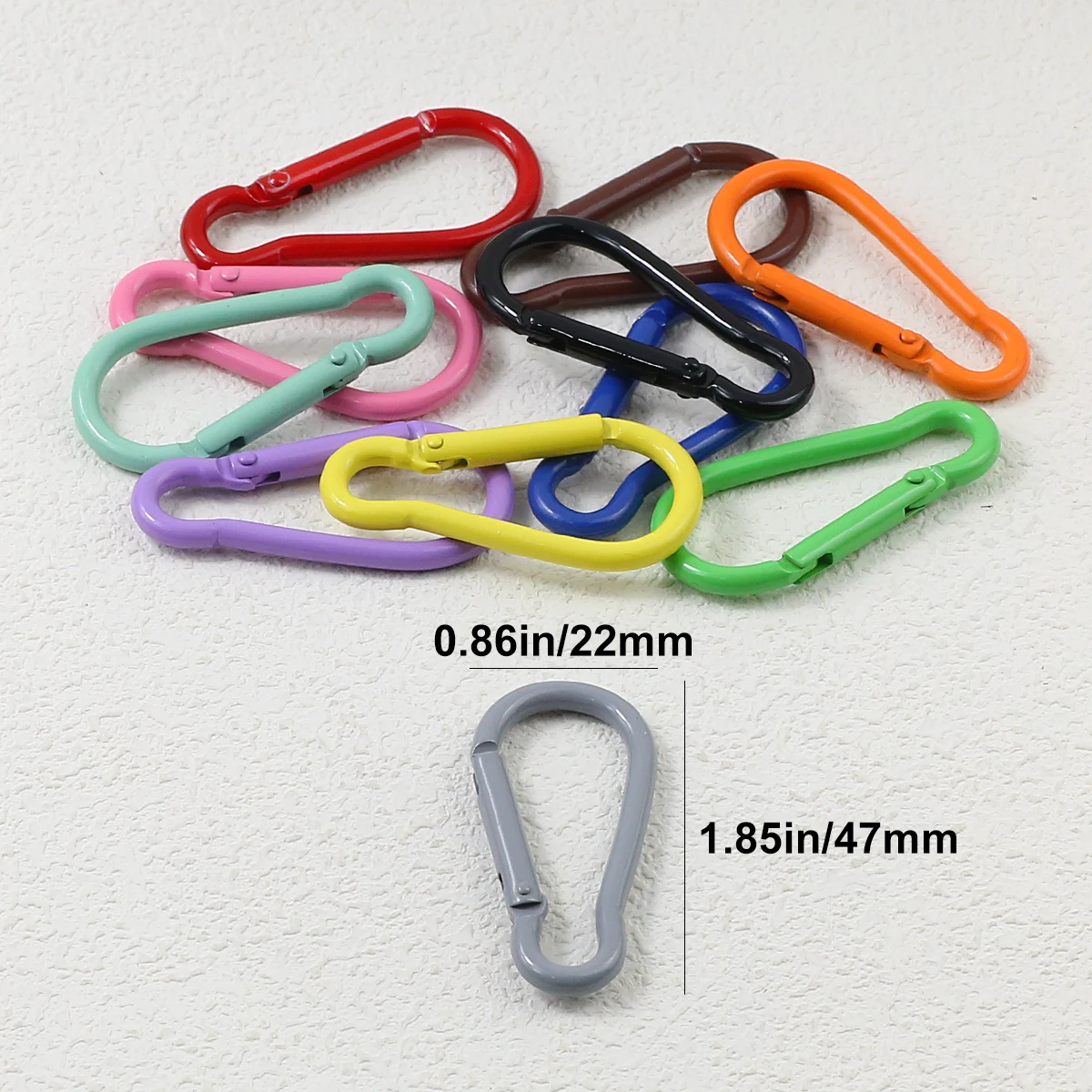 3~9PCS 22*47MM Baking Varnish Colour Zinc Alloy Spring Mountaineering Buckle For Making Keychain Pendant DIY Jewelry Accessories