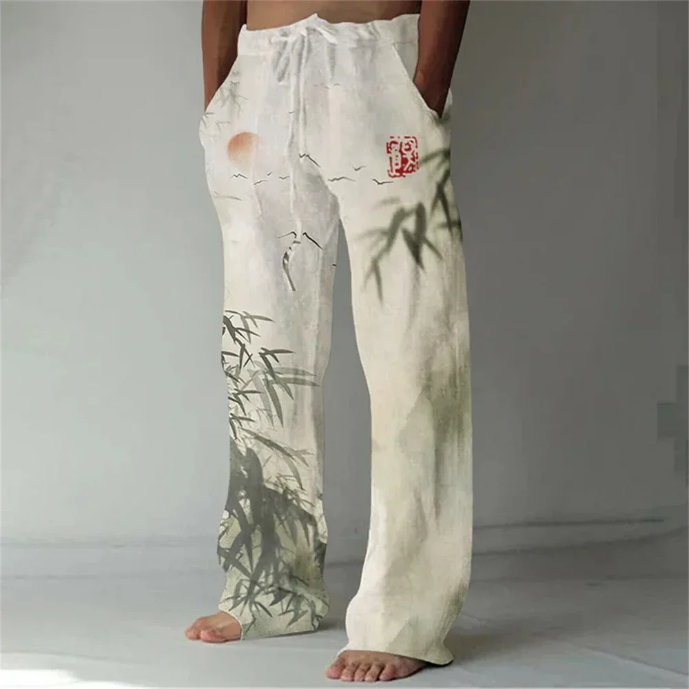 Men's New Sweatpants with Killer Whale 3D Print, Versatile Fashion Casual Pocket Drawstring Sports Pants