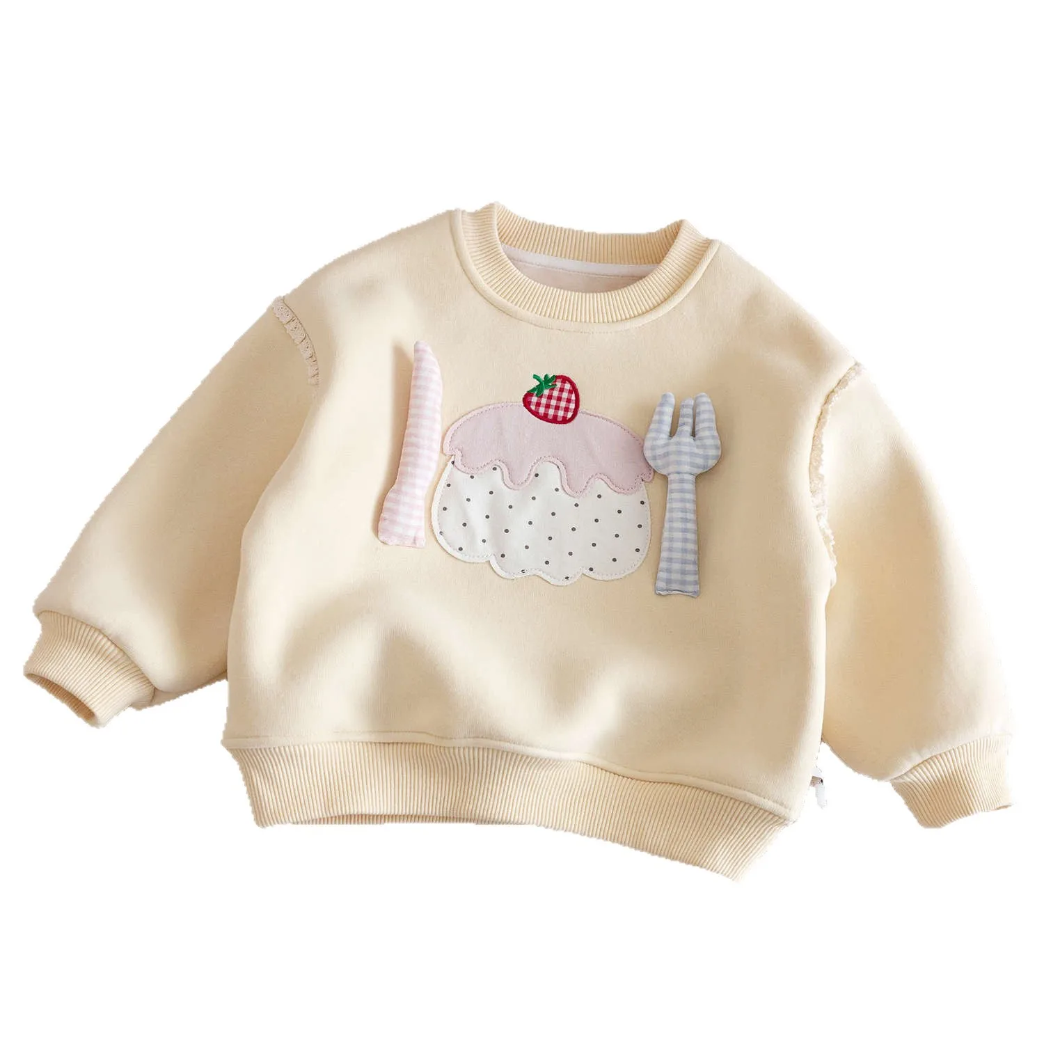 سويت شيرت مخملي من القطيفة للفتيات الصغيرات سترة شتوية من قماش الجاكار للأطفال الصغار بلوفرات حلوة وسميكة ودافئة بغطاء للرأس للفتيات الرضع #5