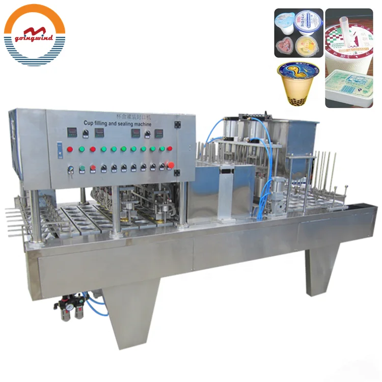 Máquina automática de llenado y sellado de vasos de plástico líquido, equipo de línea de embalaje de vasos de papel, buen precio