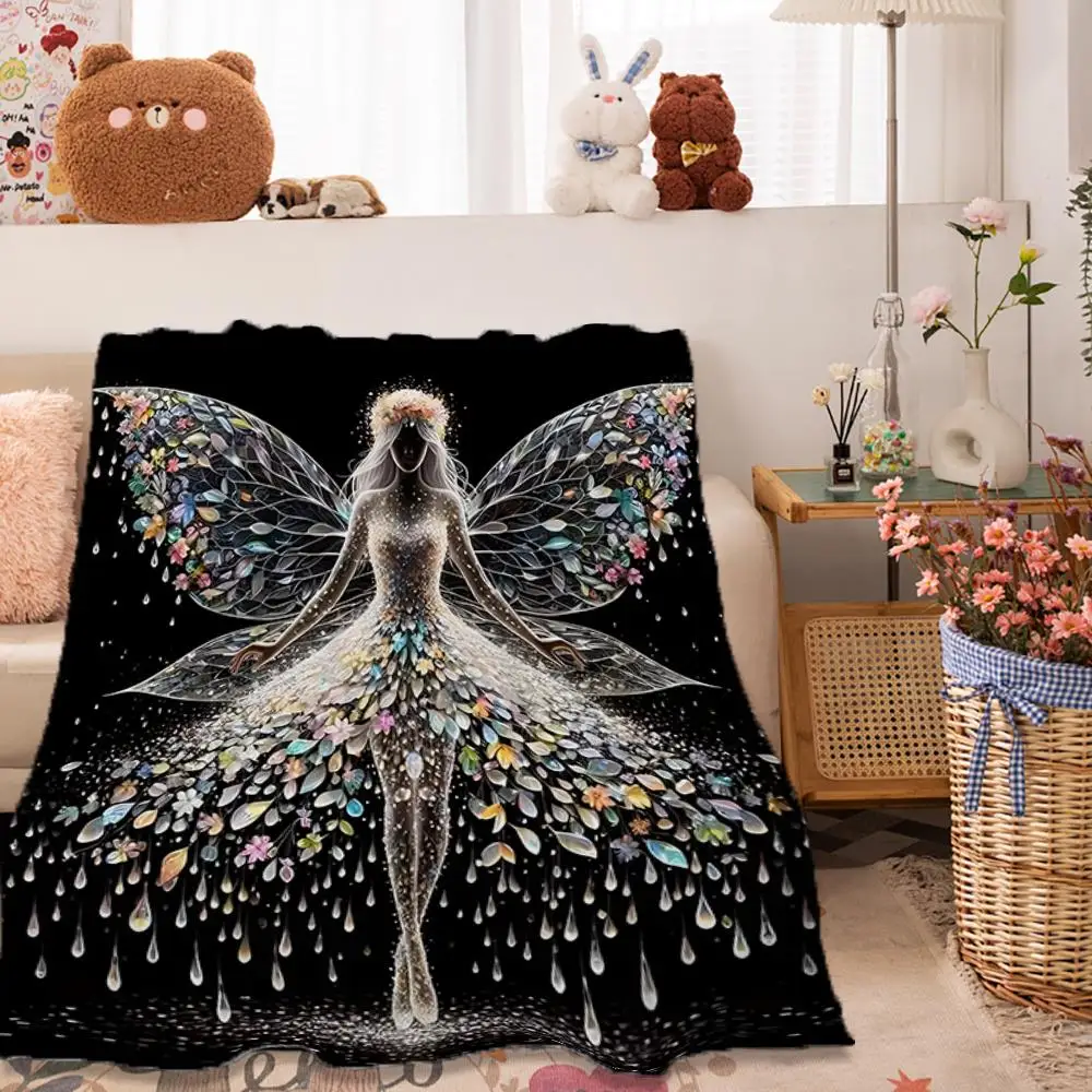 Dreamy Fairy Wings Blanket Throw Decorative Halloween Costume Party Decoration Large Size Cozy Home Decor