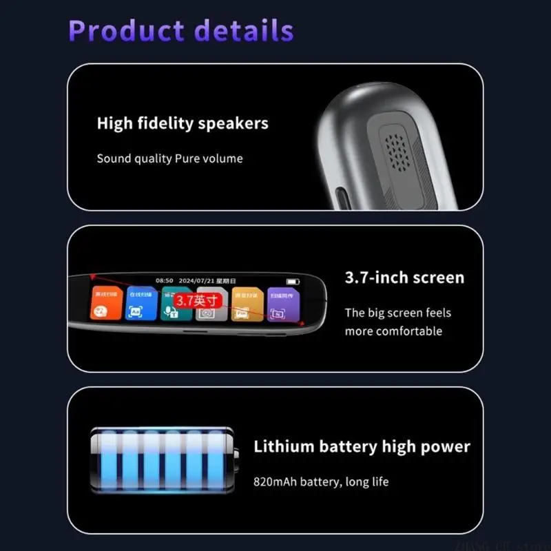 

M5TD Language Translators Scanners Pen Multilingual Dictionary English Japanese Korean Chinese WirelessFree Portable Study Tool