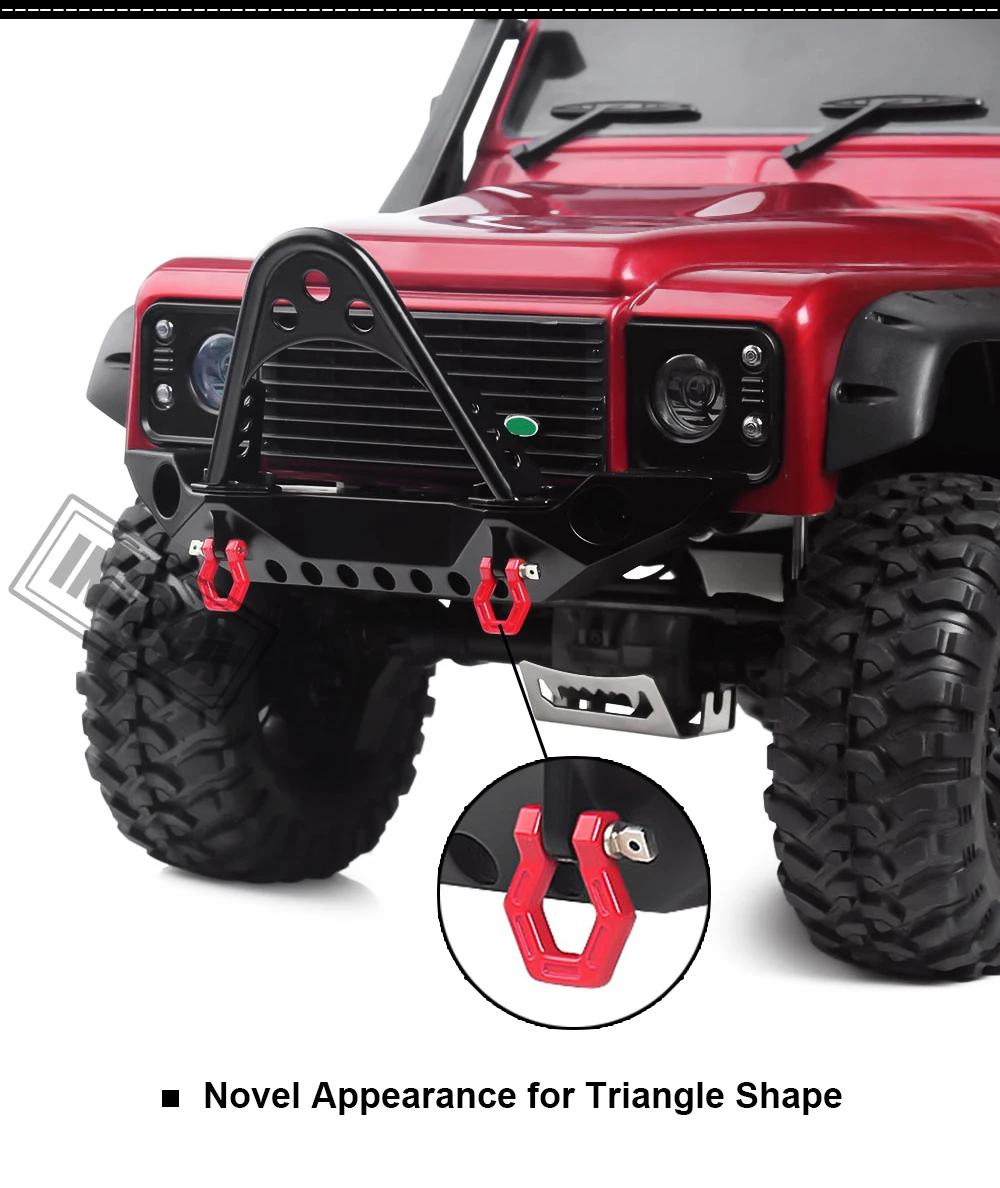 INJORA Metal Black Front Bumper with Light for 1/10 RC Crawler Car TRX-4 Axial SCX10 & SCX10 II 90046 SCX10 III AXI03007