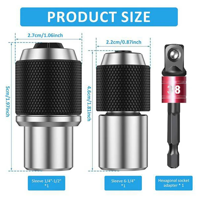 

A93Z 2Pcs Tap Socket Ratchet Tap Wrench 3/8 Inch Drive Hand Tool 6-1/4Inch 1/4Inch-1/2Inch Tap Extractor Tool Set