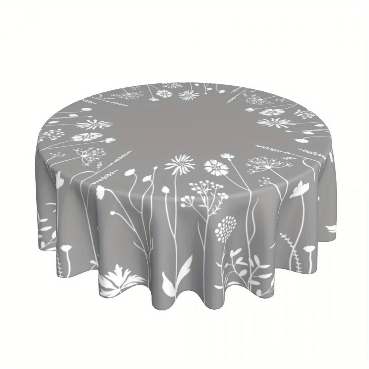 JIT, 1pc Simple Flowers Kitchen Dining Round Print Tableclothzyc