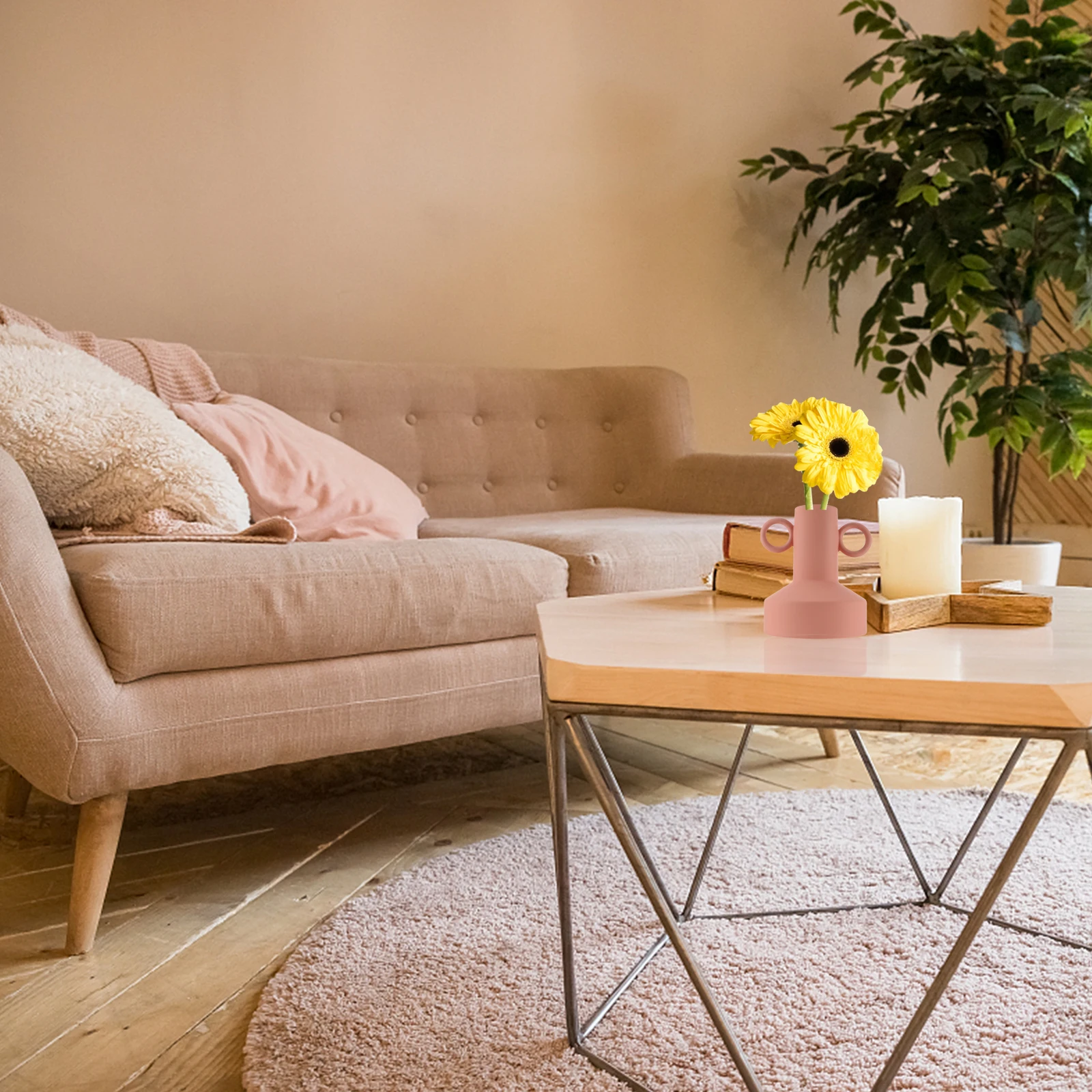 

1Pcs Nordic Style Vase Creative Ceramic Decorative Light Luxury Home Office Use Ceramic Vase Art Craft Adornment