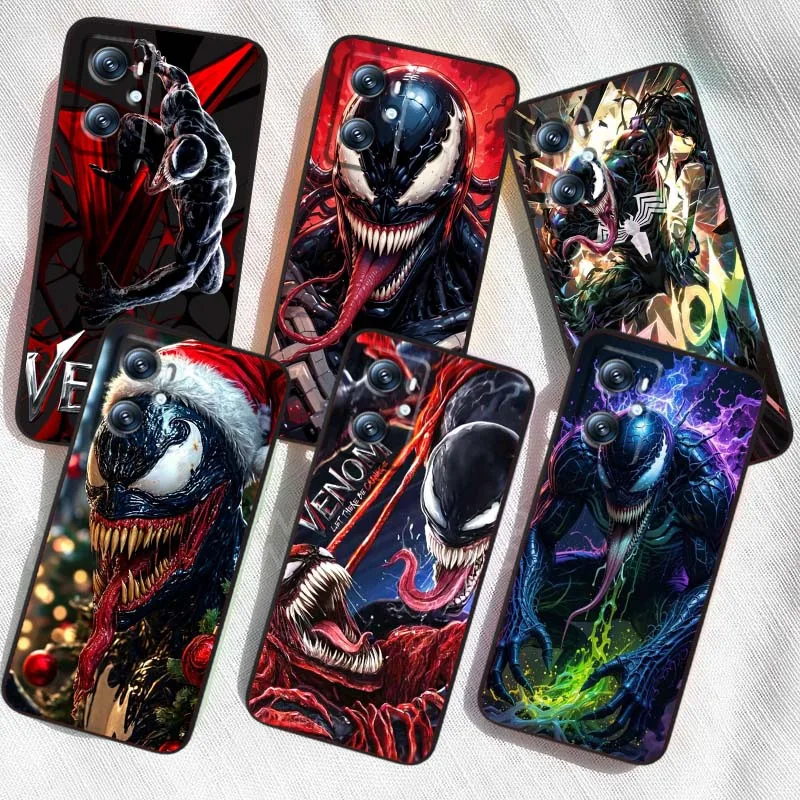 

Marvel Venom Art For OPPO Reno 7 A96 A40 A58 5 6 Realme GT A74 A78 Neo2 A74 A78 Find X5 X3 X7 X8 Black Phone Case