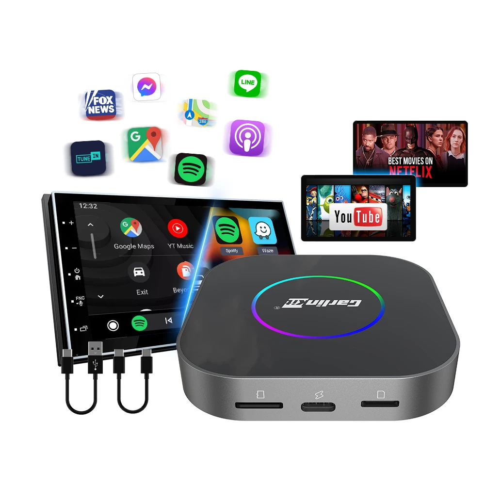 Carlinkit 8G+128GB Carplay Usb Android 13 System Stable Wireless Carplay Ai Box Android Auto Wireless Carplay Adapter