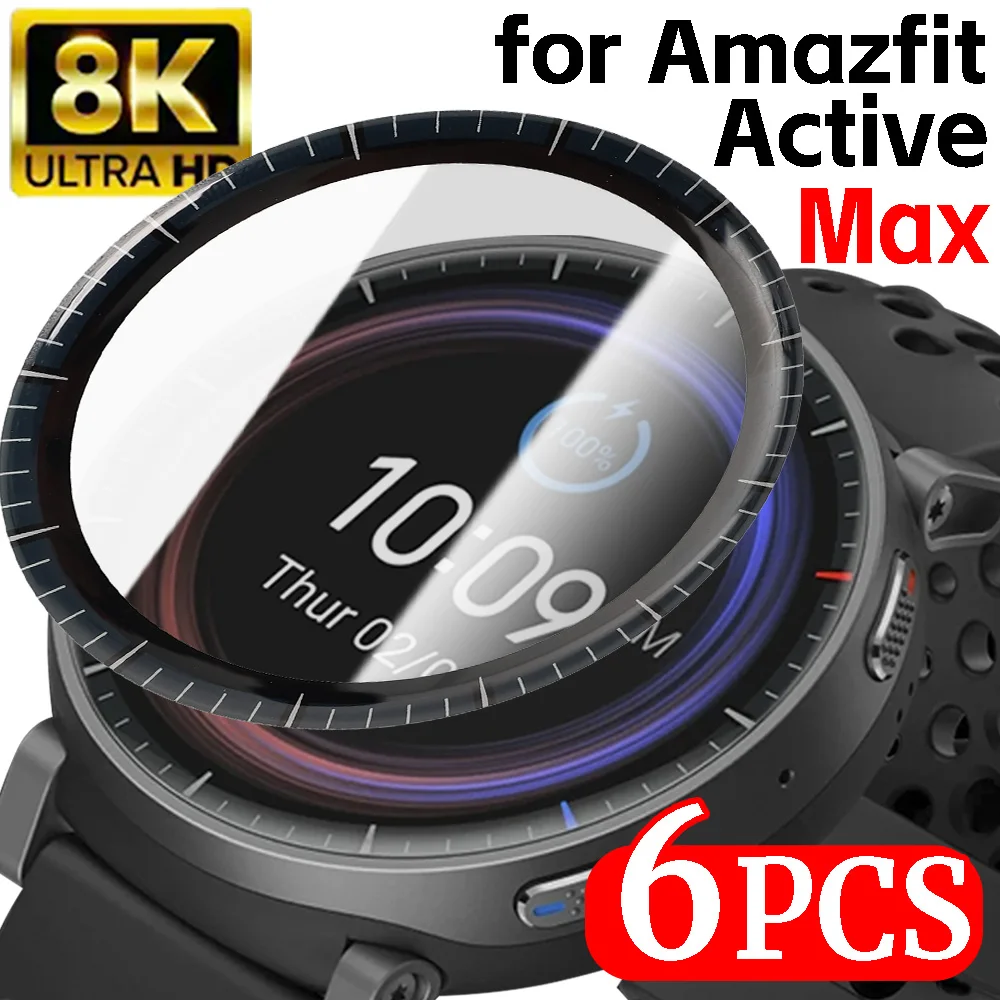 

1-6 шт. защитных пленок с изогнутыми краями для Amazfit Active Max, защита от царапин, пленка PMMA для защиты экрана Amazfit Active Max
