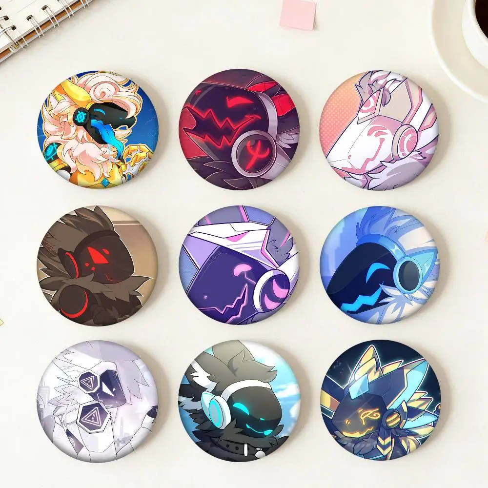 Purple Grumpy Protogen Anime Round Badge Lapel Pin Backpack Clothing Jewelry Accessories Gift Brooch