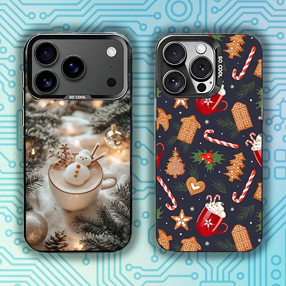 

Christmas Art winter Coffee Phone Case For iPhone 17,16,15,14,13,12,11,Pro,Max,Plus,E,Air,Mini Black Tpu Cover