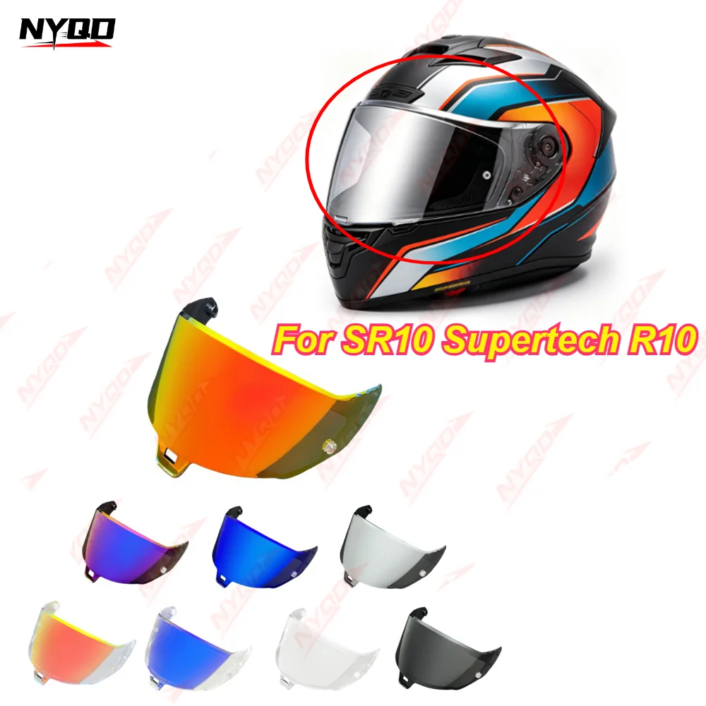 

For SR10 Supertech R10 Motorcycle Helmet Visor Mirror Coating Photochromic Day Night Vision Anti Scratch Ultra Lens