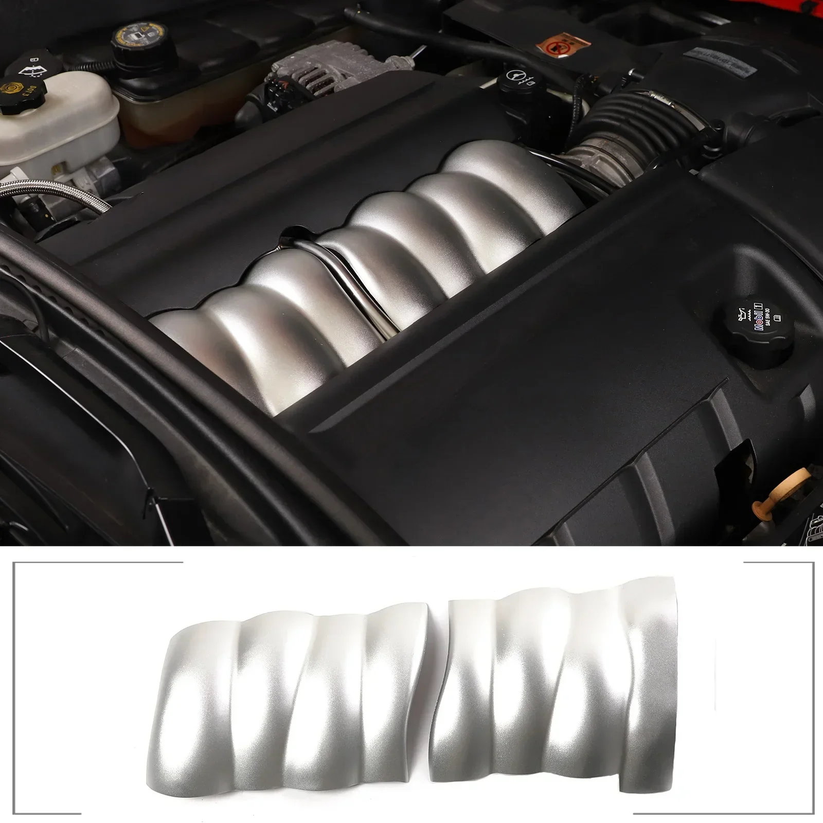 Aluminum Alloy Car Engine Air Intake Cover Engine Protection Trim Cover For Chevrolet Corvette C6 2005-2013 Accessories 6