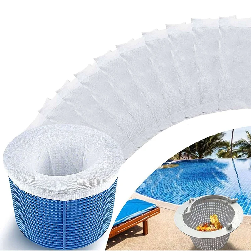 Piscina Skimmer Meias, sacos de filtro, a meia perfeita, Net, Saver para proteger o seu chão ou acima da piscina do solo, 50-Pack