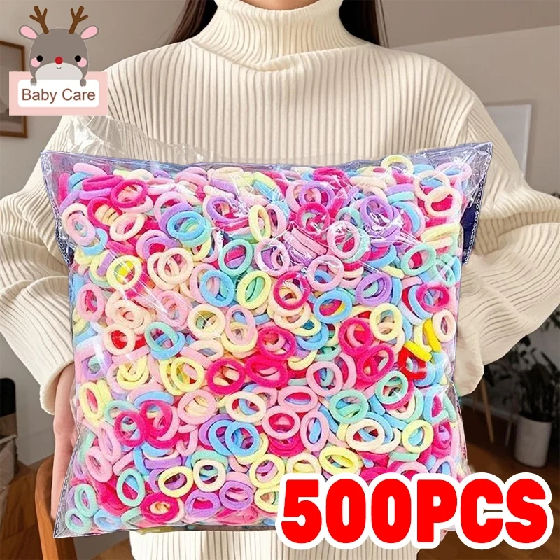Accesorios para el Cabello para Niños, Juego de Bandas Elásticas Sin Costuras, Elásticos de Tela de Rizo, Sujeción Suave Sin Enredos con Pinzas de Mariposa para Bebés y Niñas