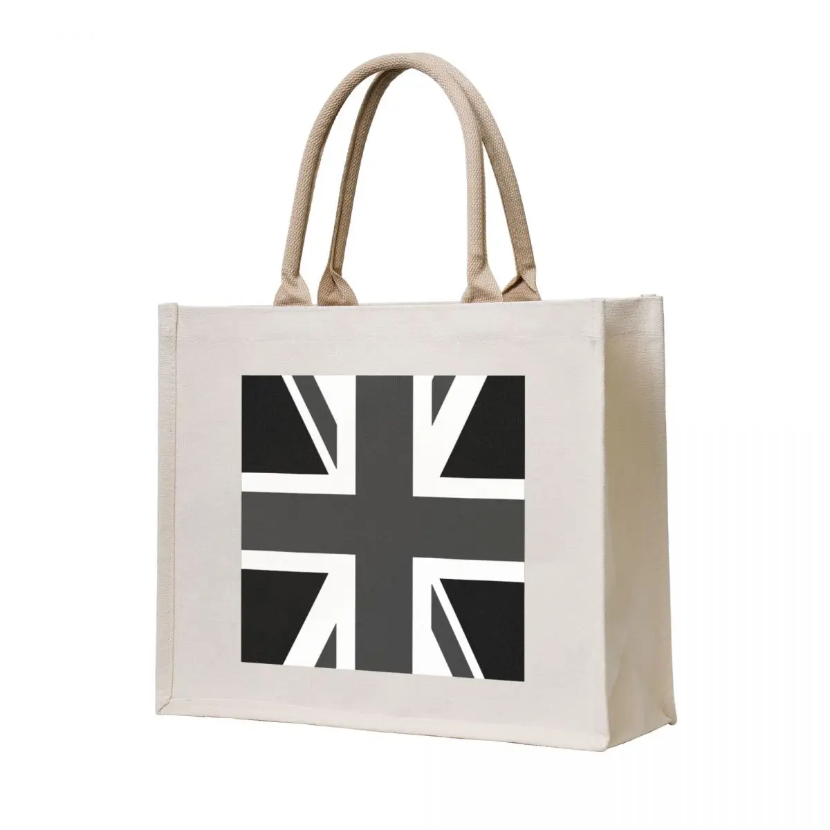 

Union Jack - Black and White Tote Bag Cloth bag Fabric bag Lady