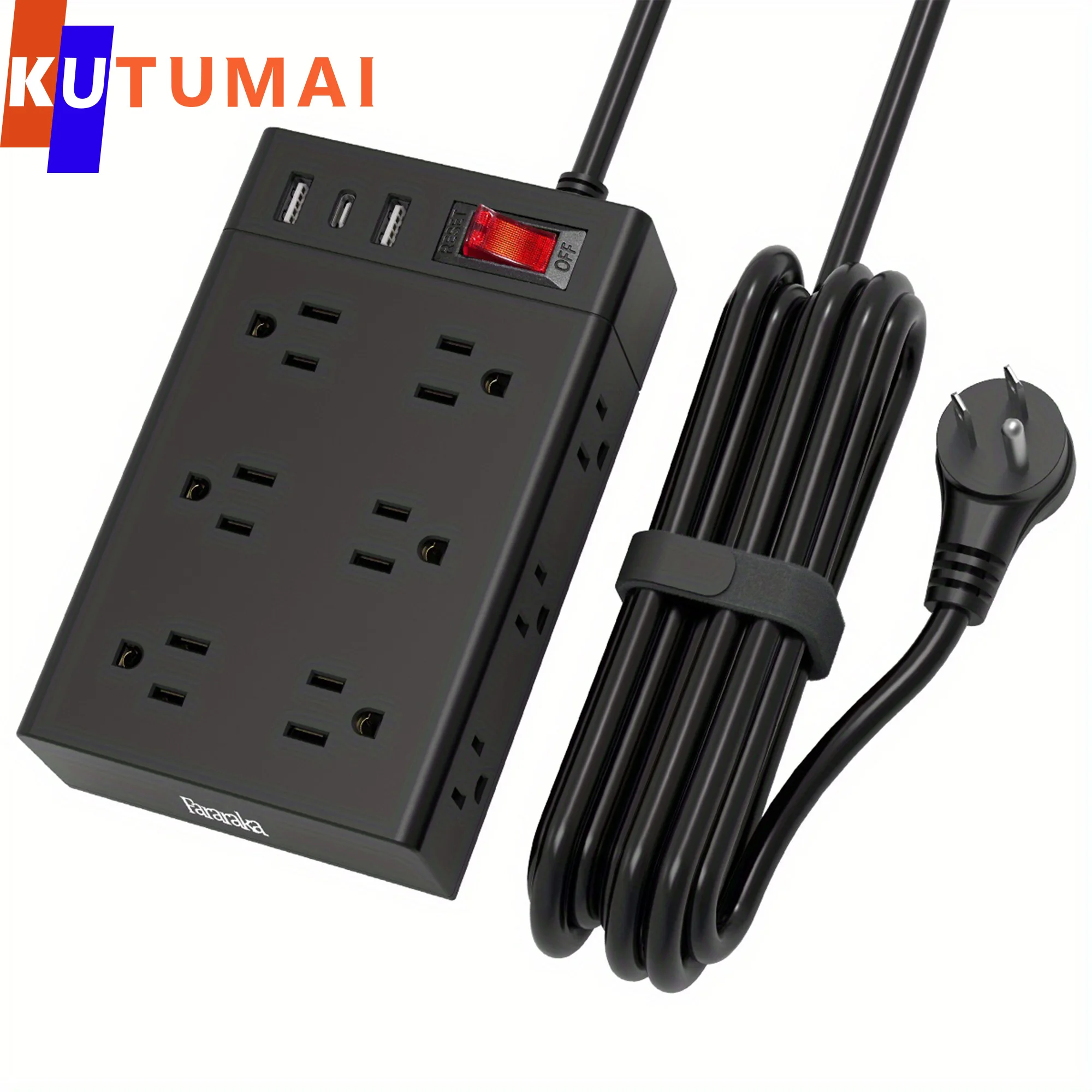 

Power Strip Surge Protector With 12AC Outlets+3USB Ports(1USB C),Wall Mount Multiple Plugs 5FT Extension Cable For Office Home