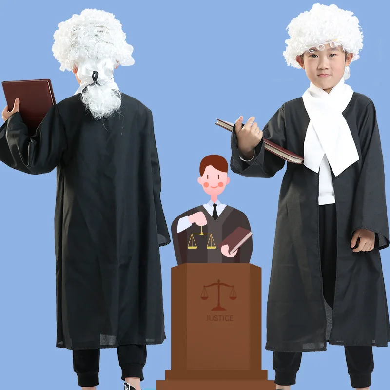 Halloween Children's Lawyer Costume Performance Clothing Children's Professional Play Judge Costume Campus Performance Costume