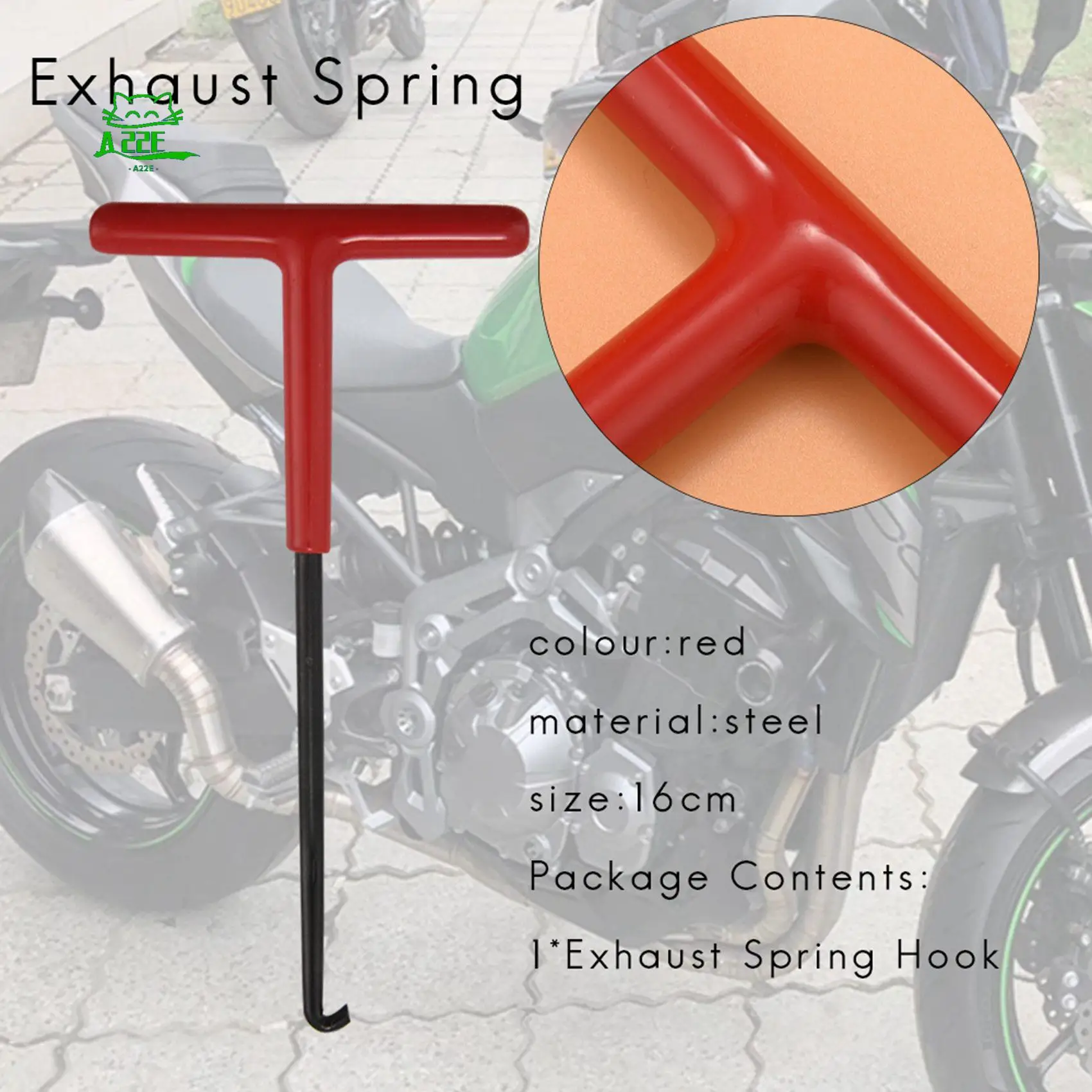 A22E-Exhaust Spring Hook Puller Tool T Handle Dirt Bike Mx Atv Motorcycle