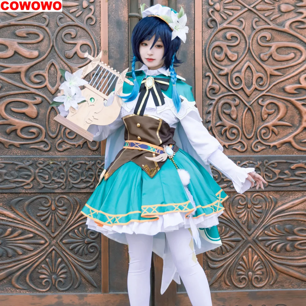 

COWOWO Genshin Impact Venti Dress Women Cosplay Costume Cos Game Anime Party Uniform Hallowen Play Role Clothes Clothing